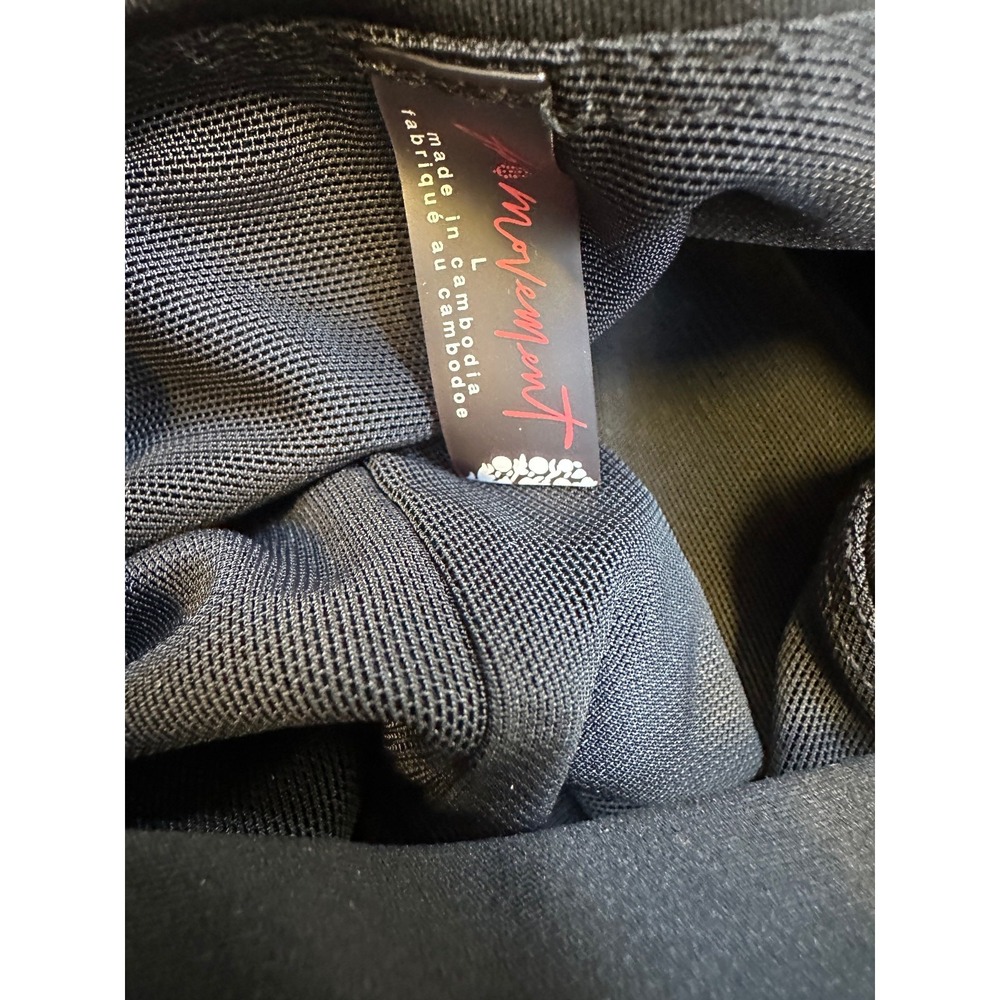 Free People FP Movement Righteous Runsie Black Pull On Romper Strappy Cutout L - Picture 4 of 16